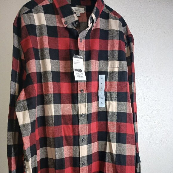 croft & barrow Tops - Croft & Barrow black red white Flannel Size XL